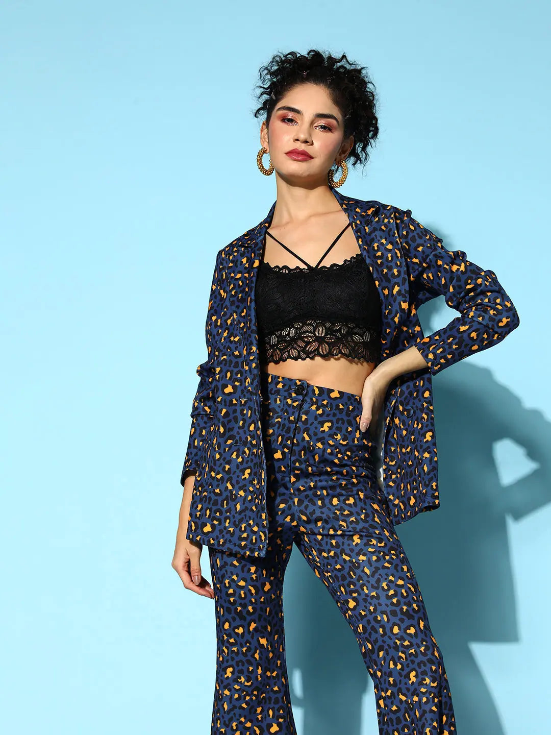 Women's Printed Navy Blazer | Trendy Women's Fashion Jackets