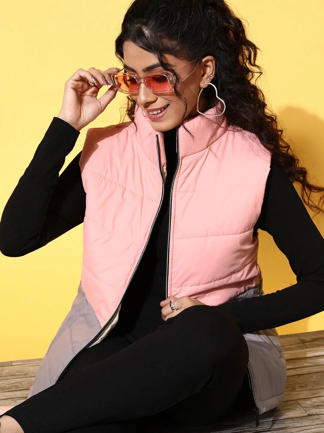 Women's Pink Sleeveless Jacket | Trendy Women's Outerwear