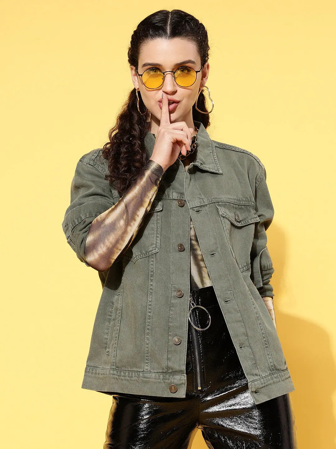 Olive Denim Jacket - Women's Outerwear & Trendy Women's Jackets