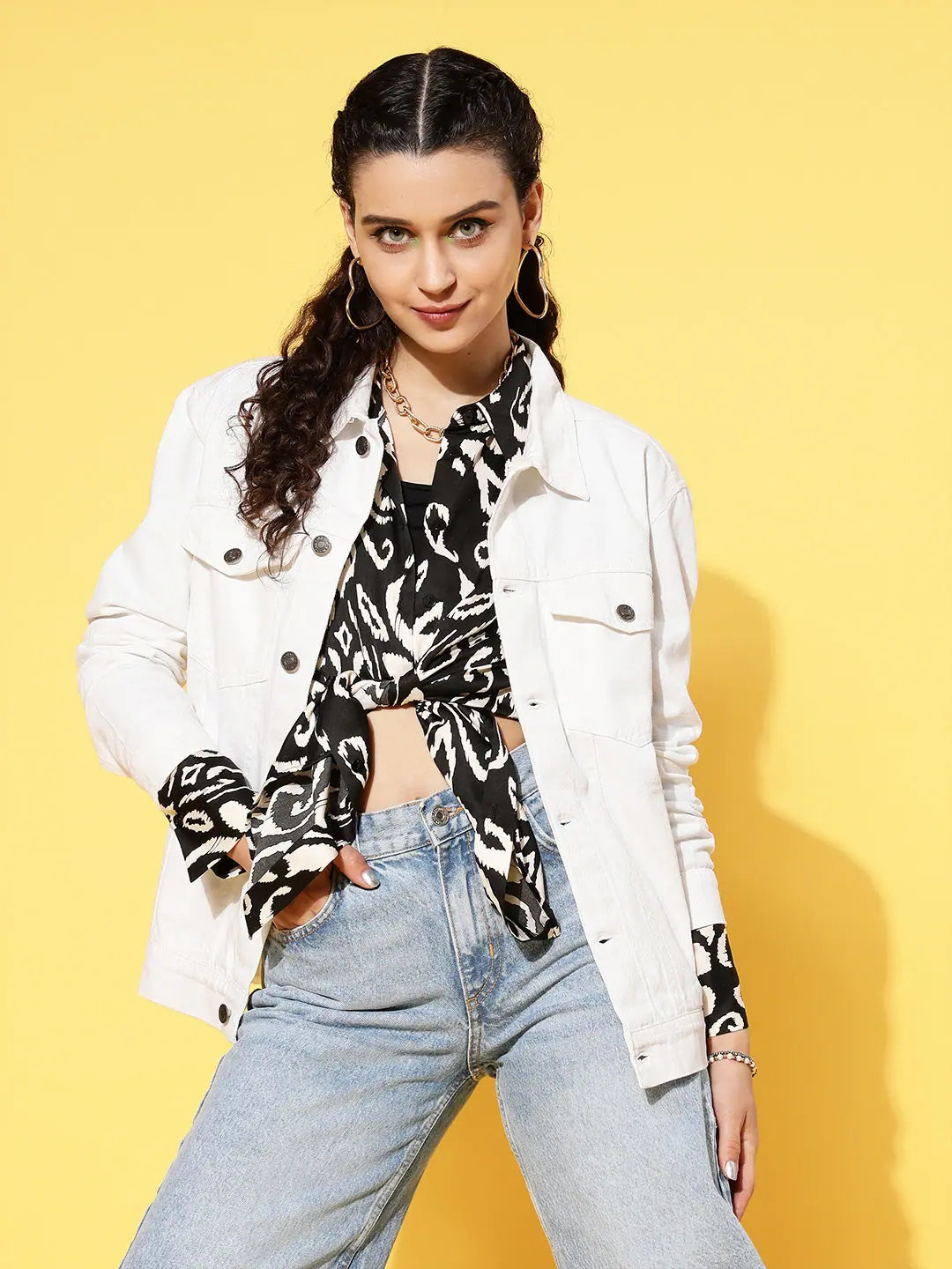 White Denim Jacket - Women's Fashion Jackets & Women's Outerwear - Style 1