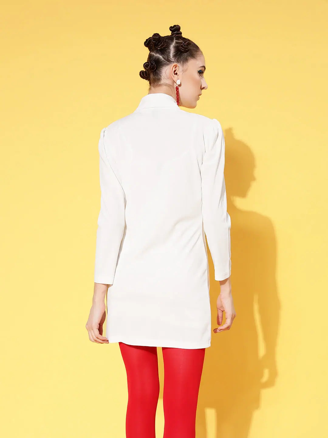 White Double Breasted Blazer Dress | Women's Party Wear