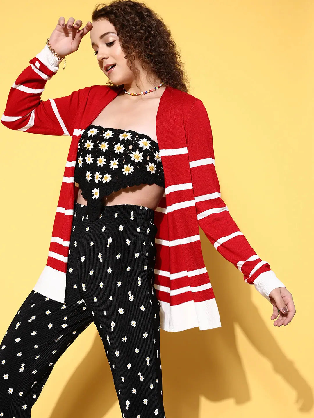 Red Striped Shrug - Trendy Women's Jackets & Women's Outerwear