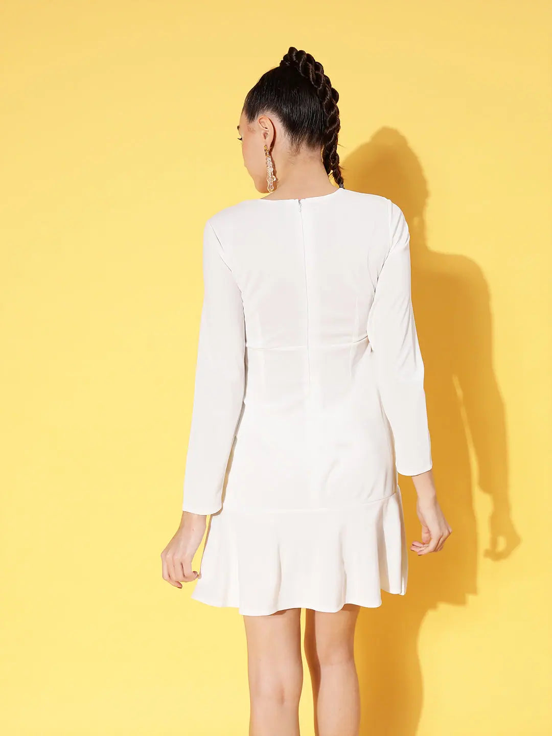 White Cut Out Skater Dress | Women's Festive Lehenga Style