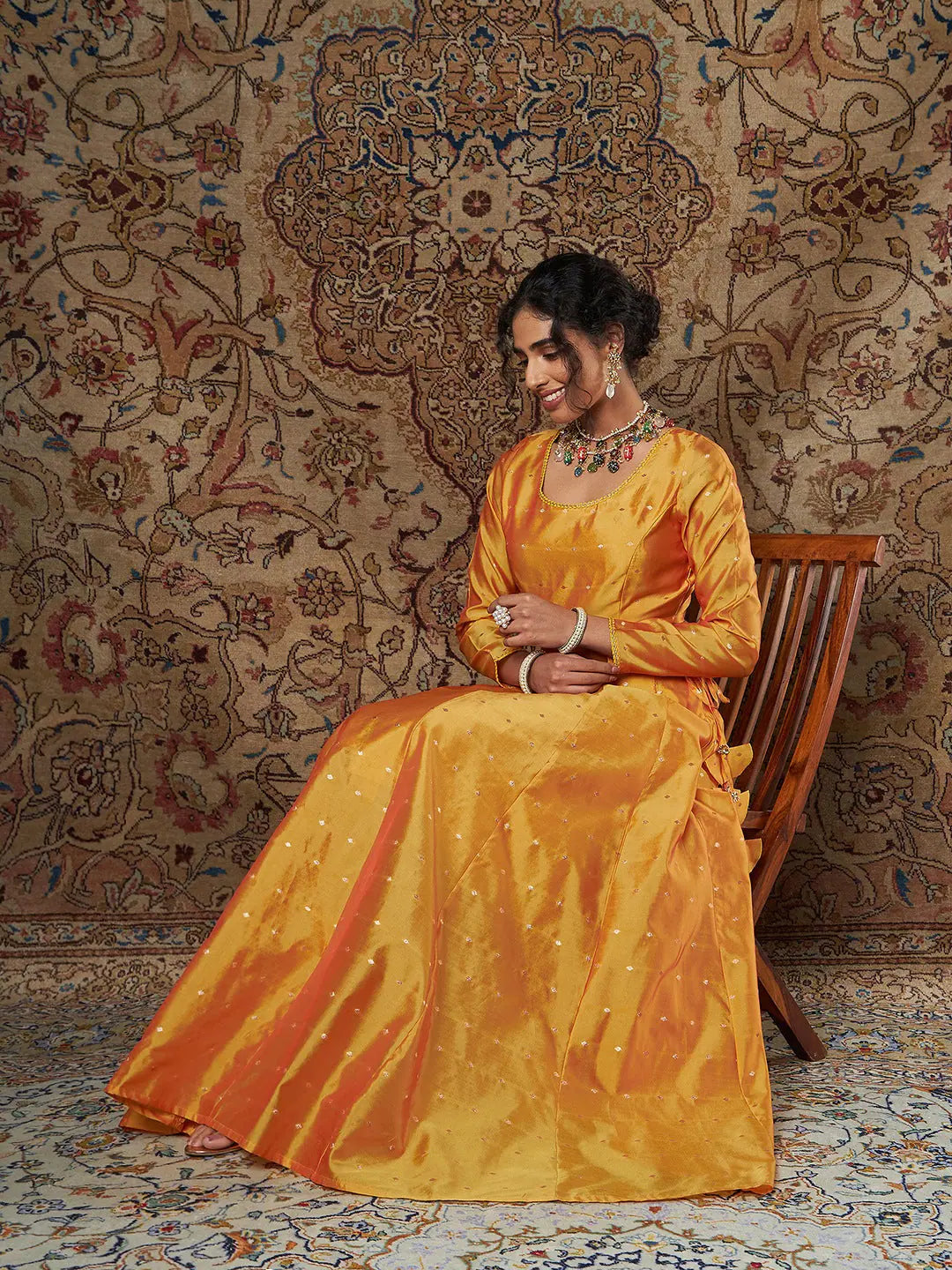 Mustard Jacquard Top | Women's Wedding Lehenga Choli Choice