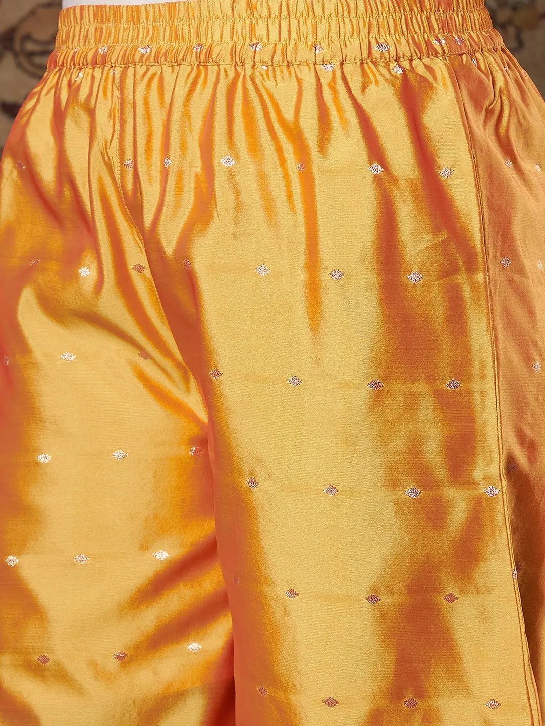 Mustard Embroidered Kurta Set - Women's Palazzo Pants Outfit
