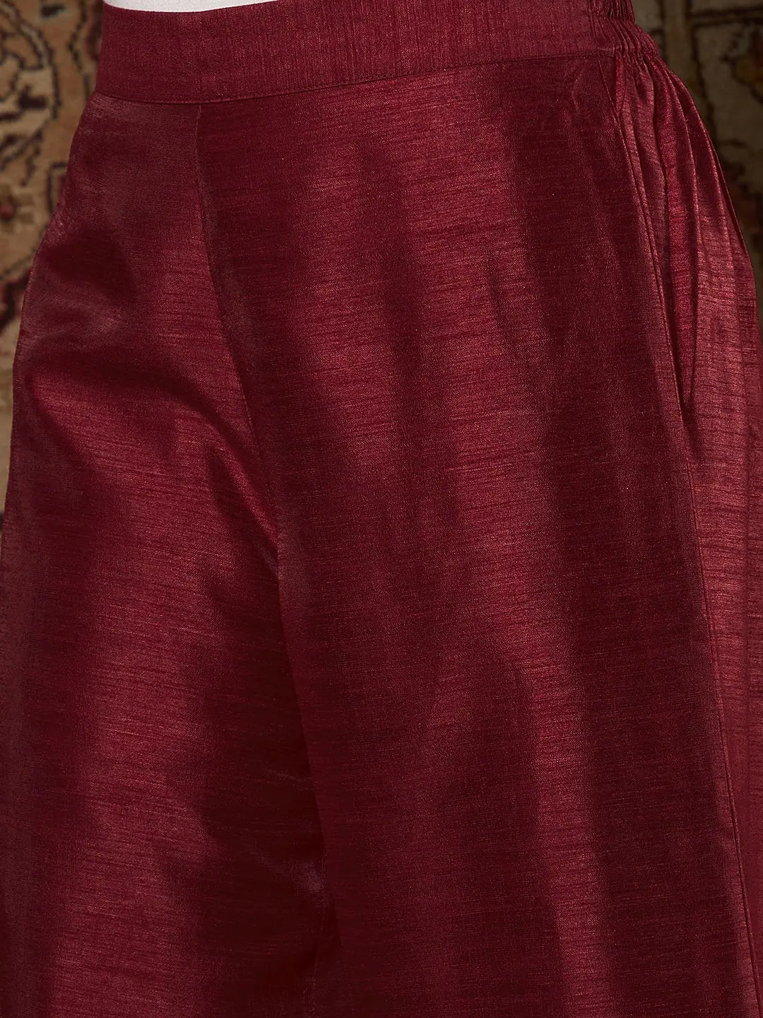 Sea Green Velvet Kurta Set - Women's Printed Palazzo Pants Set