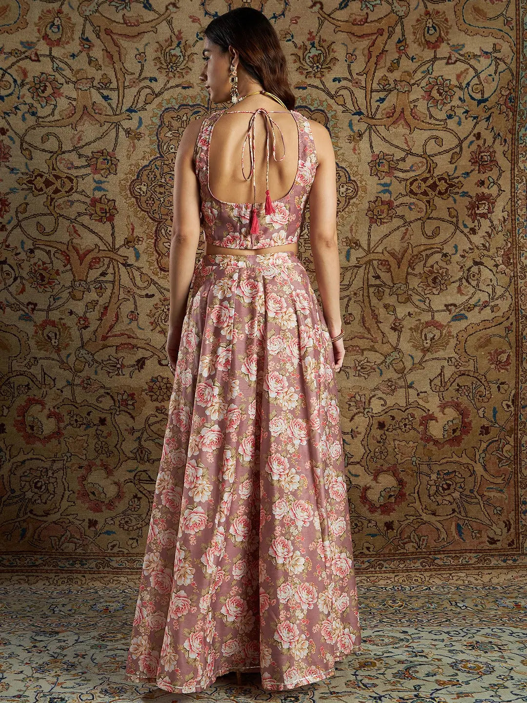 Mauve Floral Lehenga - Women's Designer Lehenga Choli Online