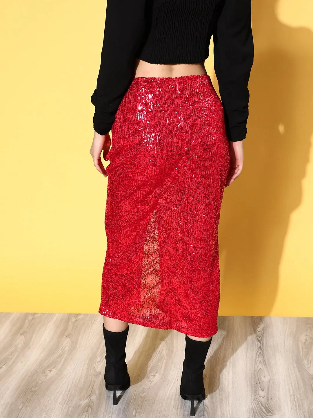 Red Sequin Pencil Skirt - Women's Western Clothing Online