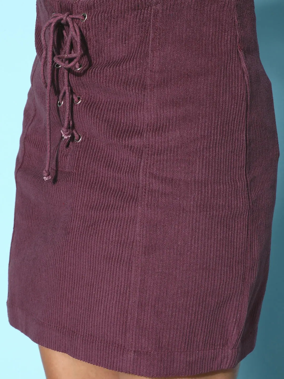 Purple Corduroy Mini Skirt - Women's Western Wear Outfits