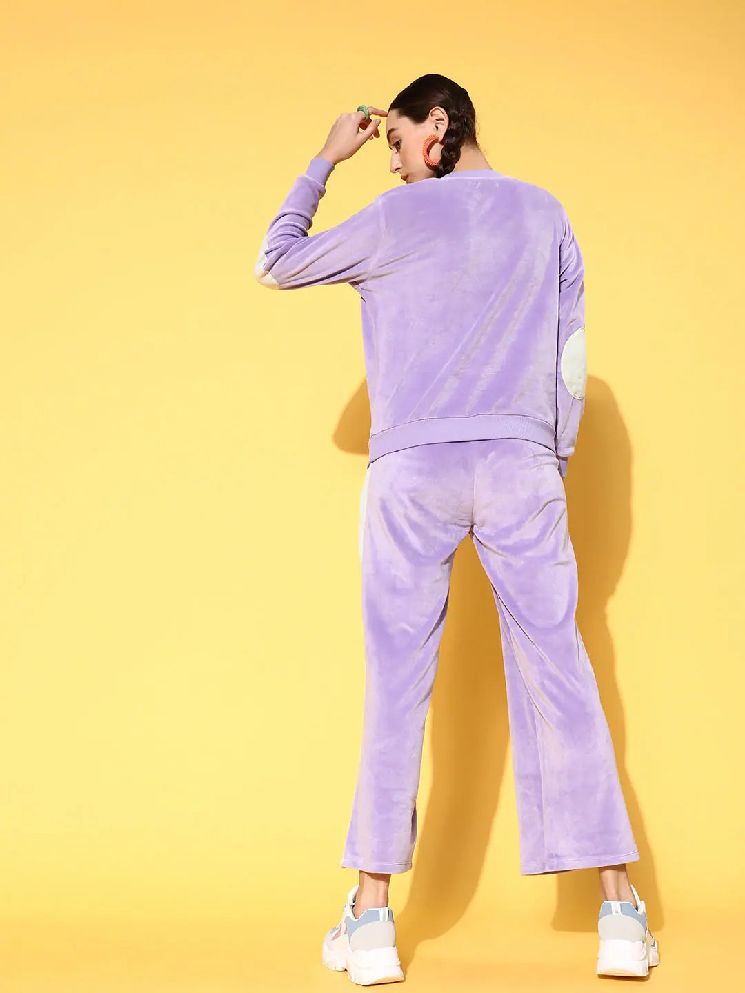 Women's Lavender Velour Jumpsuit & Sets - Comfort Fit