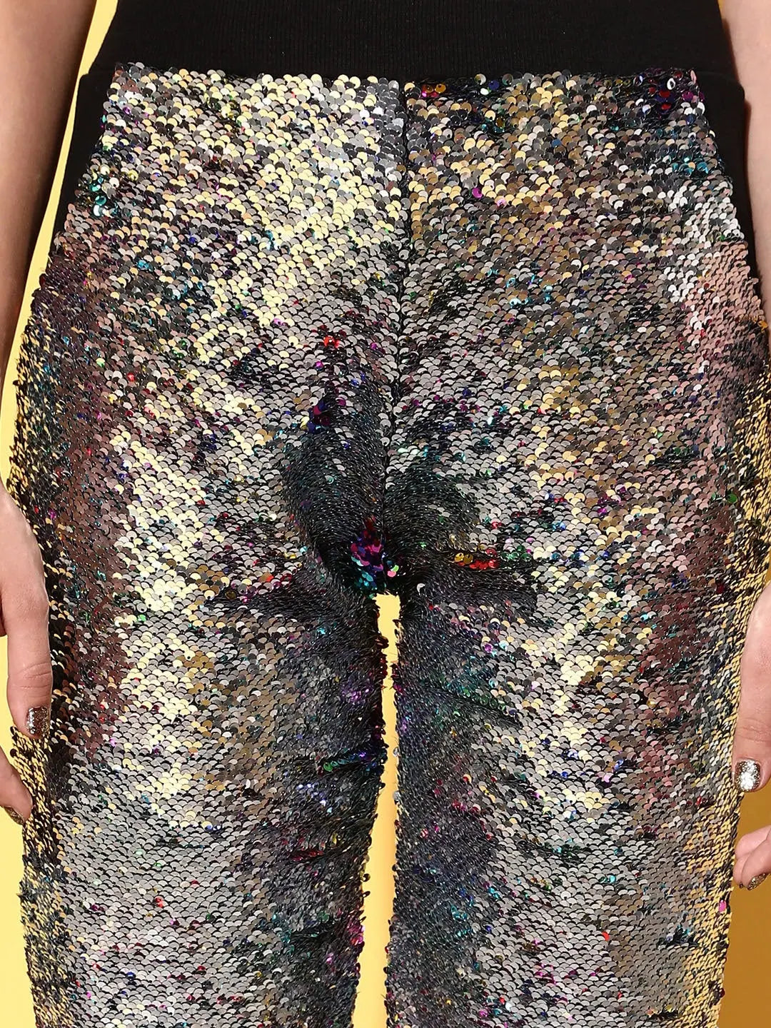 Sequin Terry Jogger Pants - Designer Lehenga Inspired Style