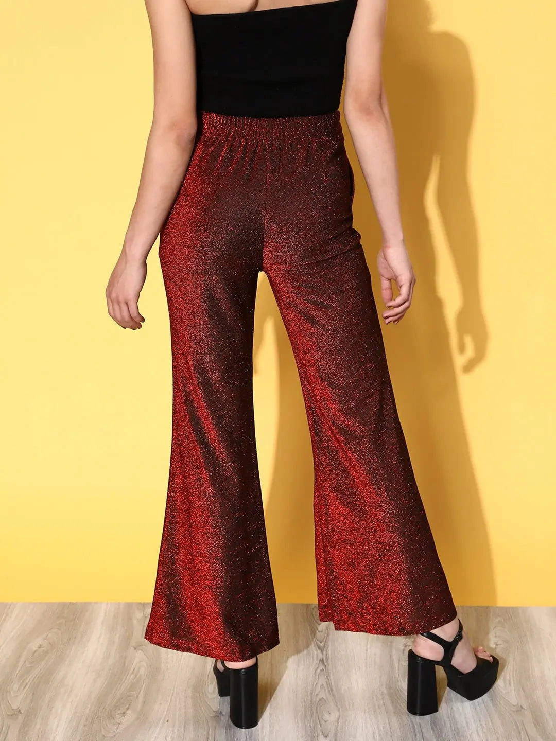 Red Lurex Bell Bottom Pants | Women's Western Wear Outfits
