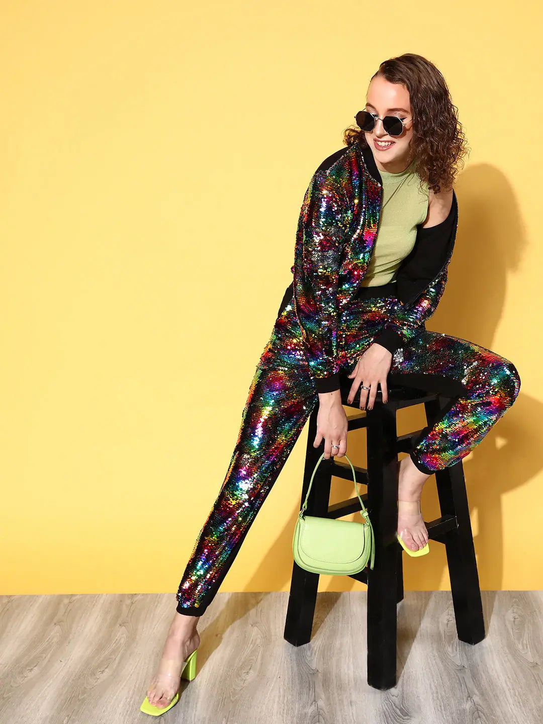 Embroidered Black Sequin Women's Jacket | Trendy Outerwear