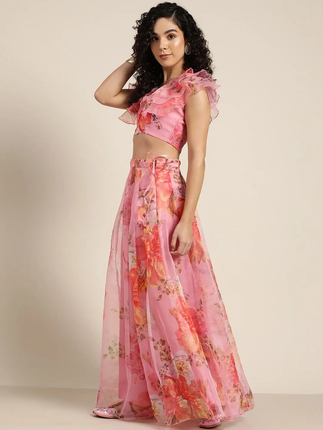 Pink Floral Lehenga Choli - Women's Festive Lehenga Online
