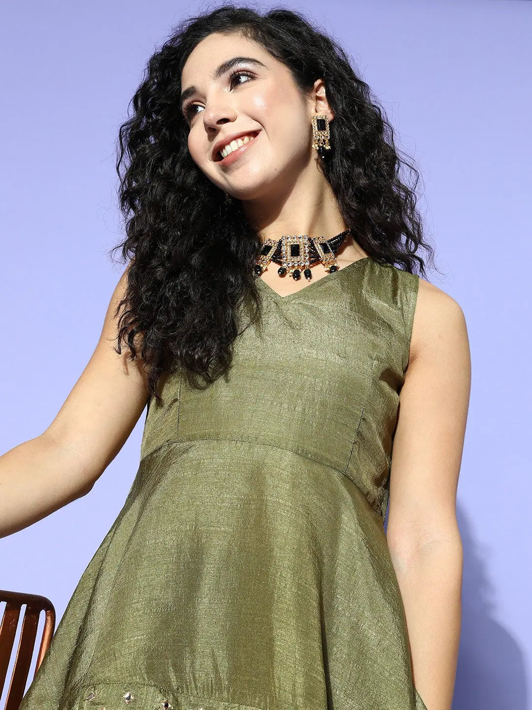 Olive Embroidered Dhoti Set | Women's Dhoti Pants Outfit