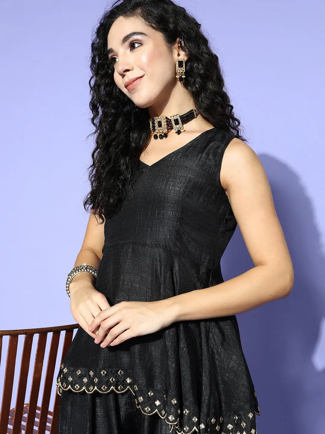 Black Mirror Dhoti Set | Designer Dhoti Suits for Women