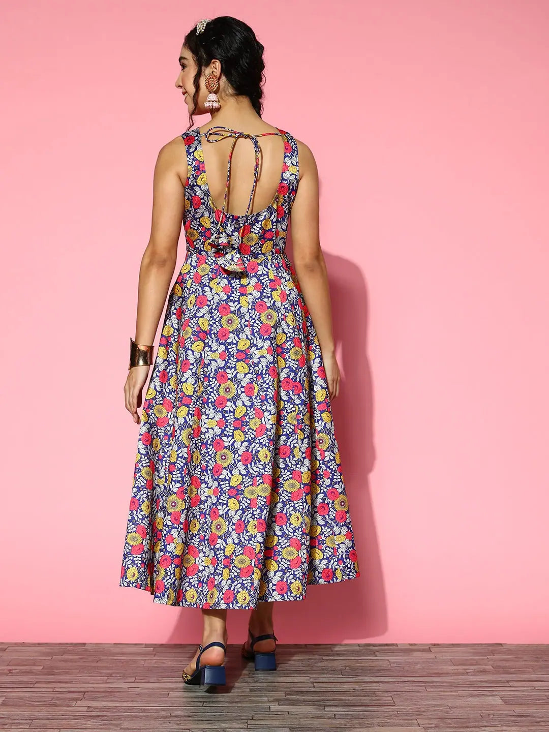 Purple Chanderi Anarkali Dress - Floral Anarkali Kurti for Women