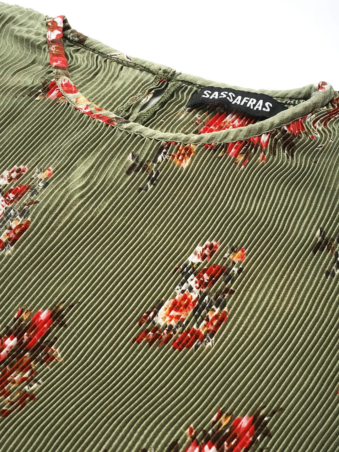 Women's Olive Floral Bodycon Dress | Designer Lehenga Style