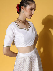 Women White Sweetheart Neck Crop Top