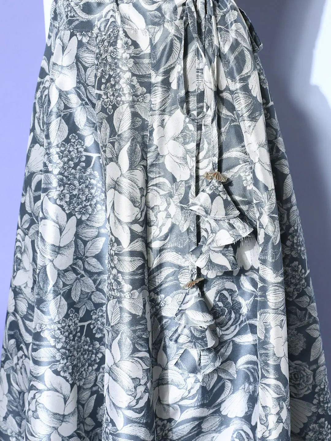 Blue Floral Lehenga Choli - Traditional Indian Lehenga for Women