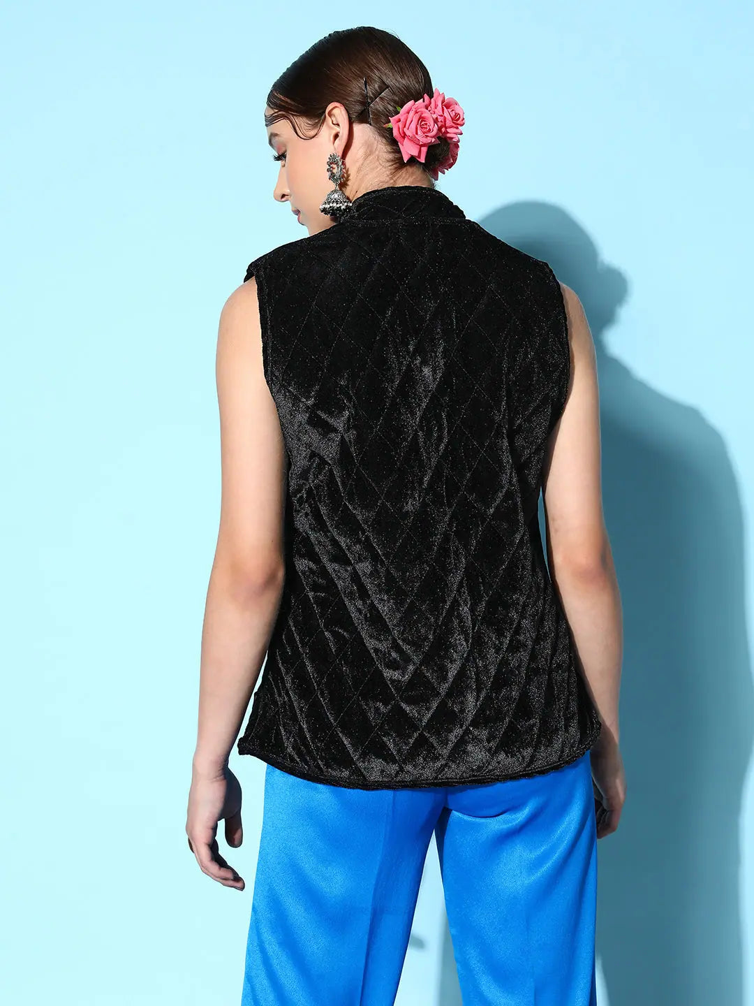 Black Sleeveless Quilted Women's Jacket | Fashion Jackets