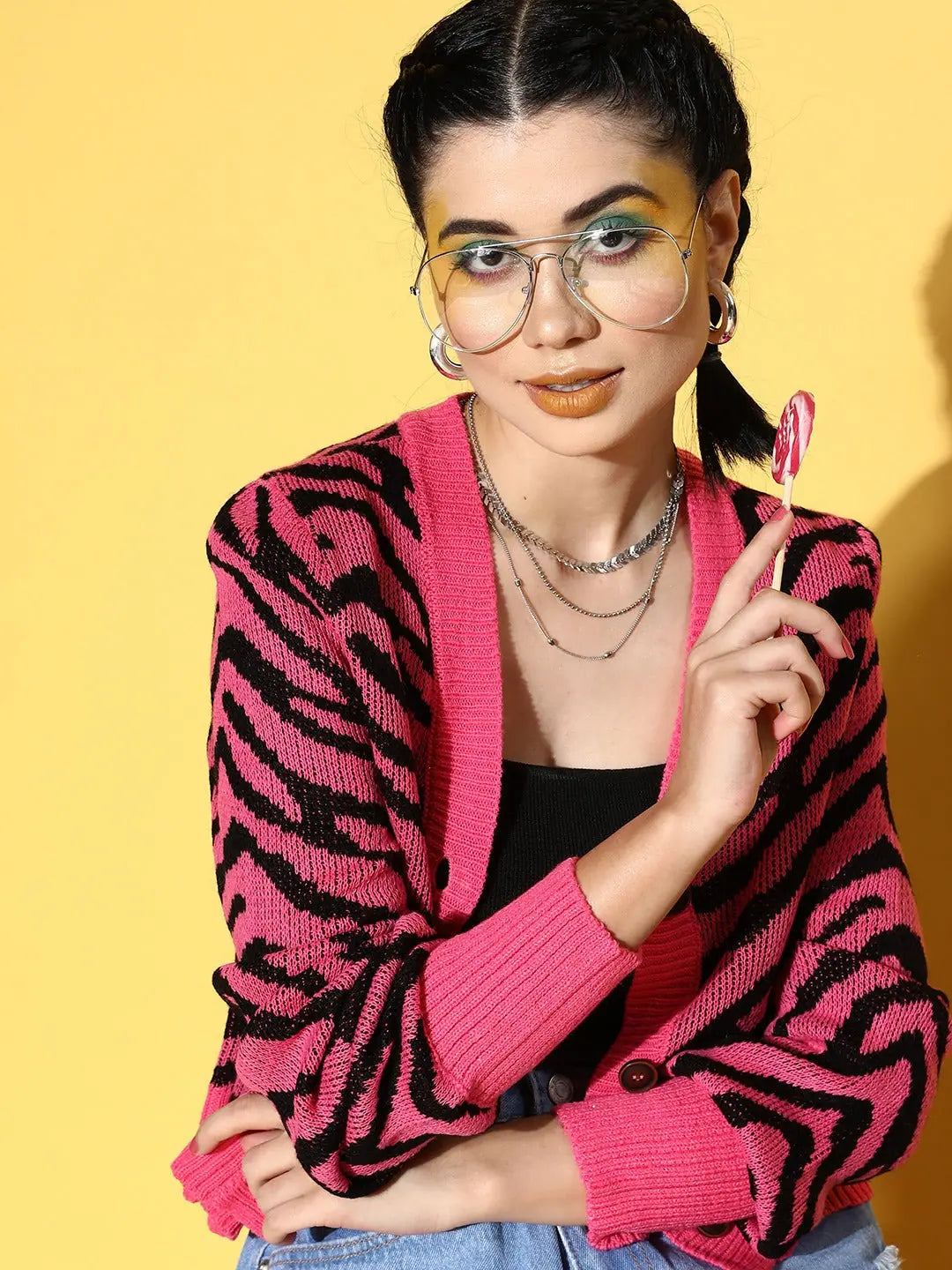 Fuchsia Animal Print Cardigan | Women's Western Wear Online
