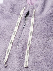 Women Lavender Faux Fur Hoodie