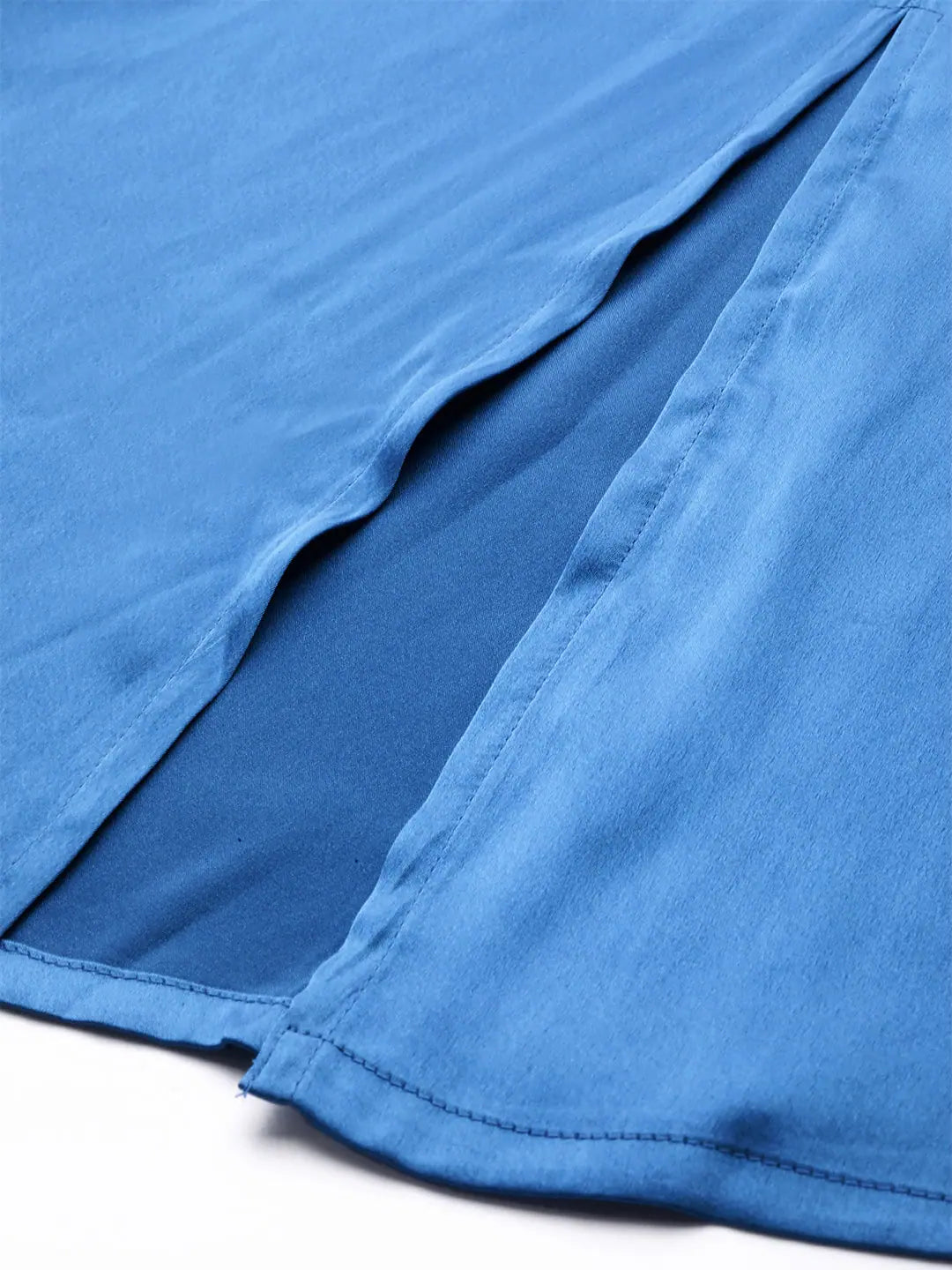 Blue Satin Midi Skirt - Designer Lehenga Style for Women!