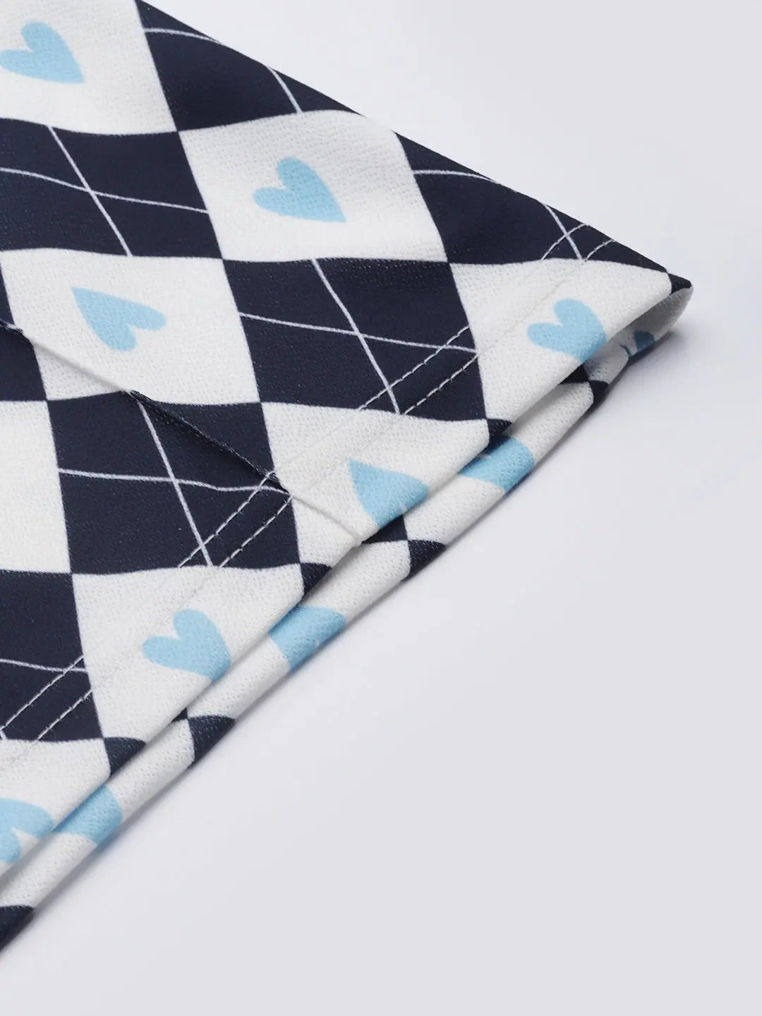 Navy Geometric Print Straight Pants - Women's Western Clothing