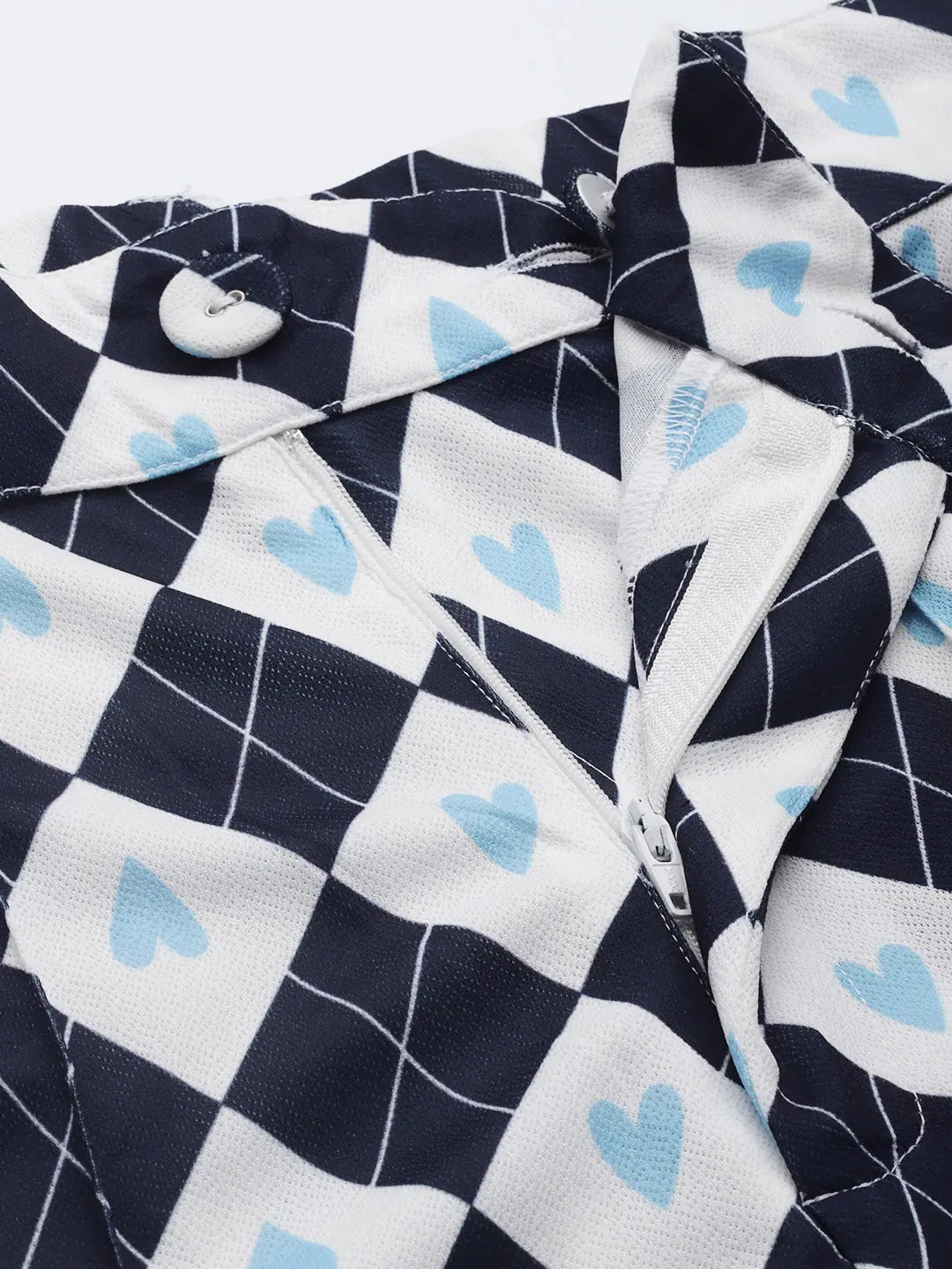 Navy Geometric Print Straight Pants - Women's Western Clothing