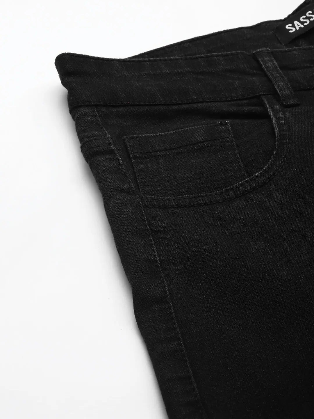 Women Black Smiley Print Straight Jeans - Western Wear