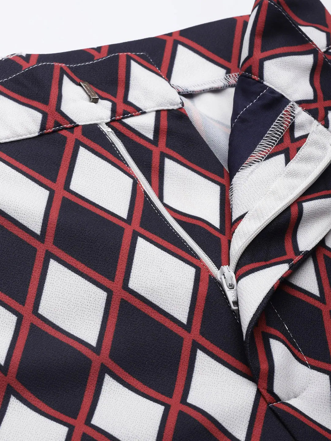 Navy Geometric Bellbottom Pants - Women's Western Clothing