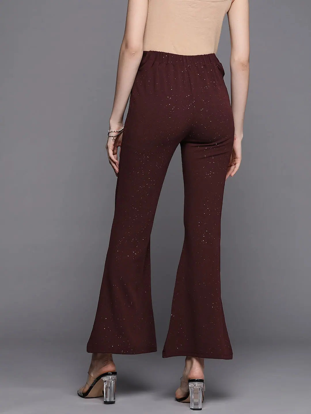 Burgundy Shimmer Bellbottoms | Women's Western Clothing