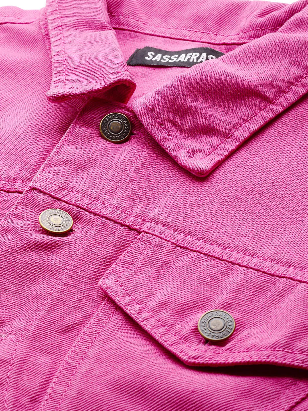 Pink Denim Crop Jacket | Women's Fashion Jackets & Outerwear