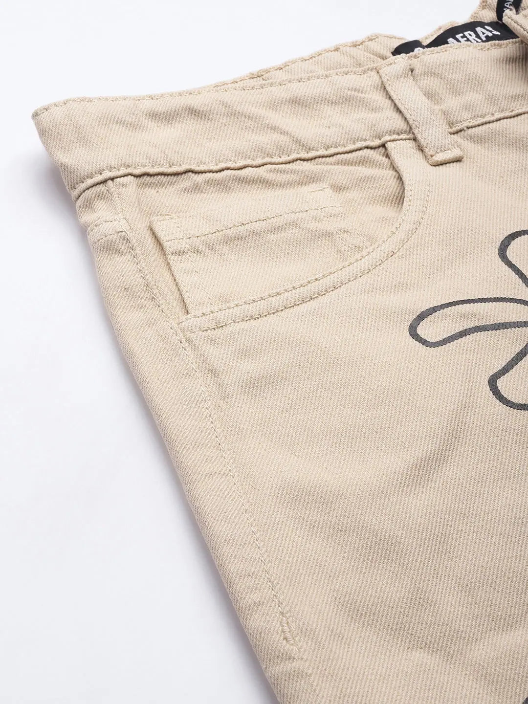Beige Floral Print Jeans | Women's Western Outfits & Apparel