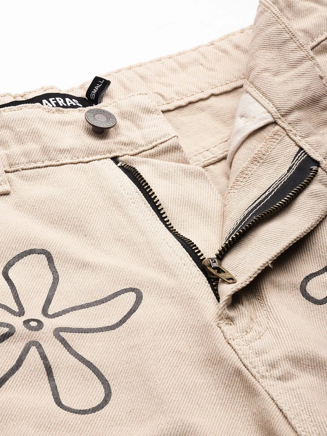 Beige Floral Print Jeans | Women's Western Outfits & Apparel