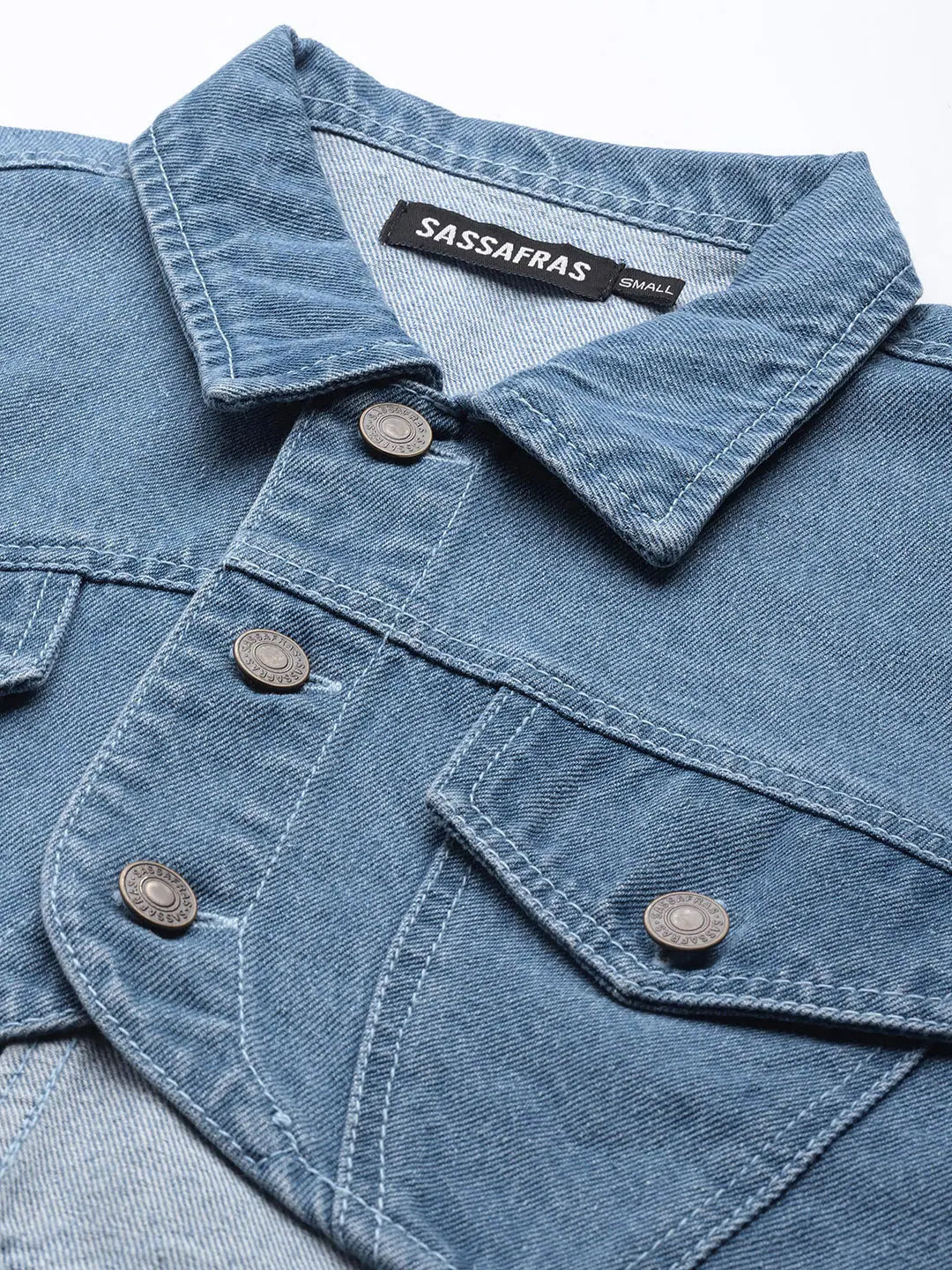 Ice Blue Denim Crop Jacket | Trendy Women's Fashion Jackets