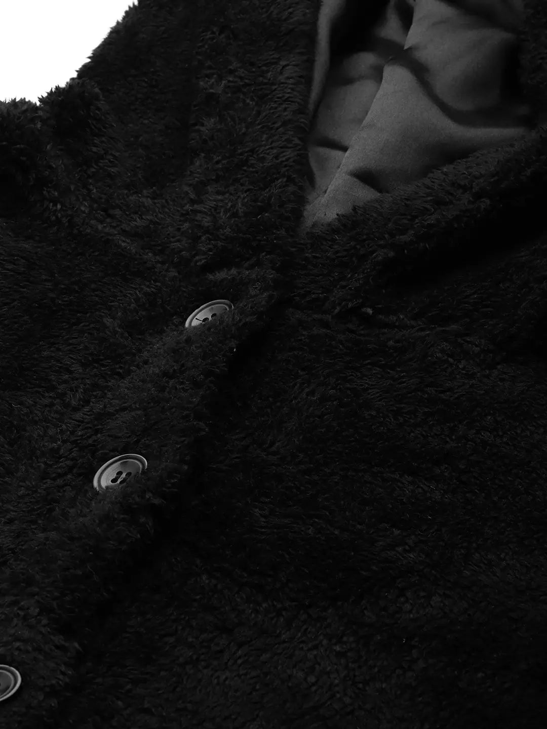 Black Hooded Fur Jacket | Trendy Women's Winter Coats