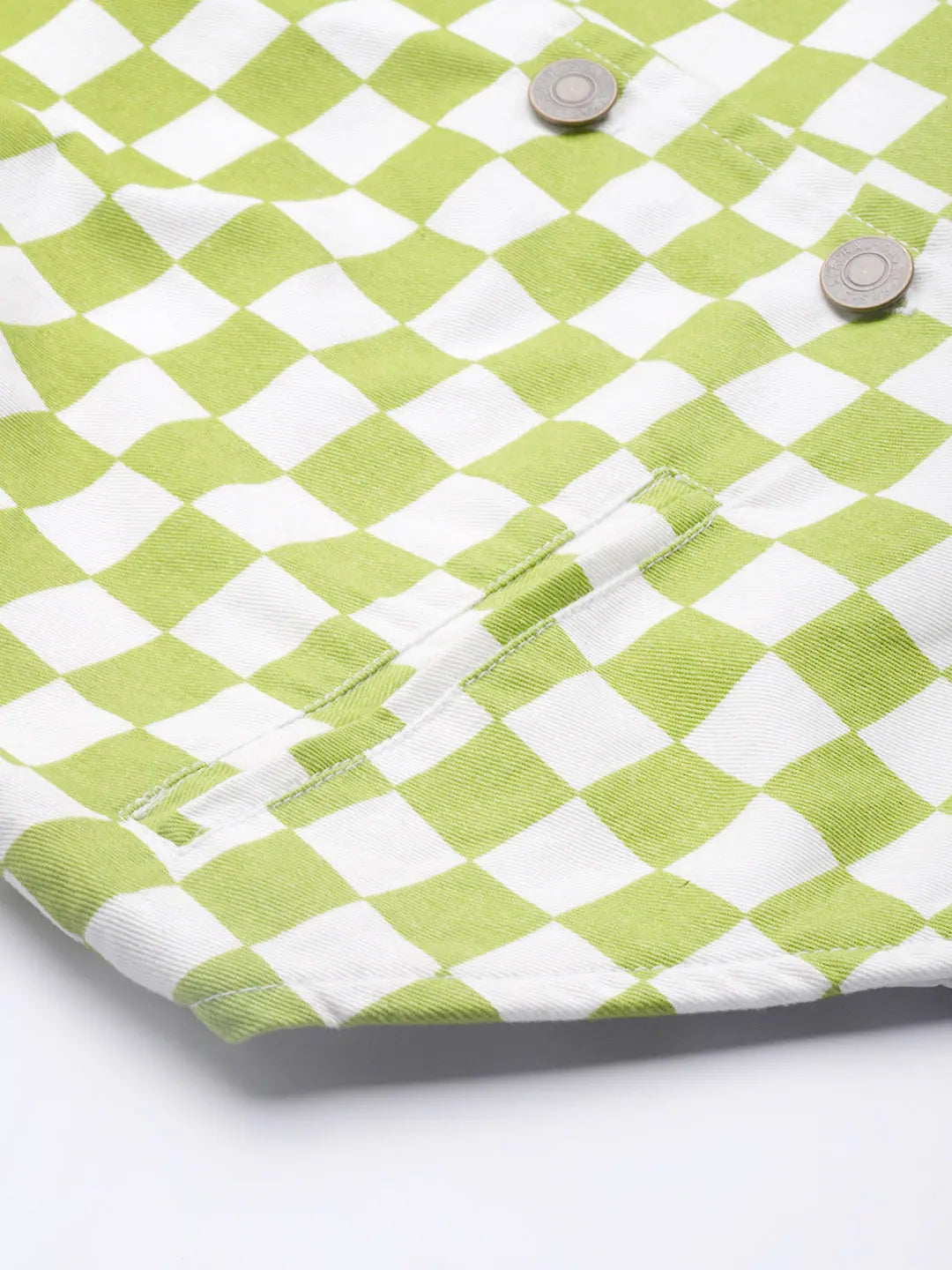 Green Printed Waist Coat - Trendy Women's Fashion Jackets