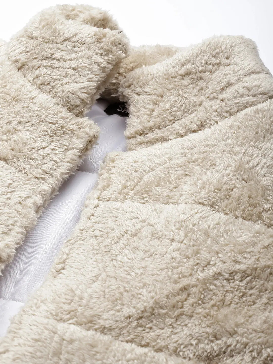 Beige Quilted Fur Jacket | Women's Winter Coats & Fashion