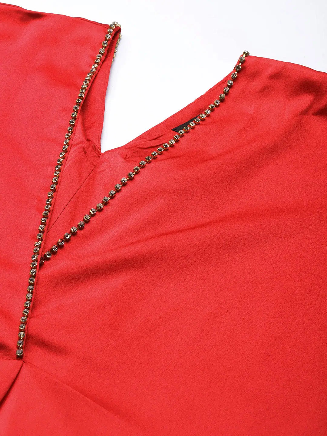 Red Satin Kaftan Midi Dress | Stylish Kaftans For Women