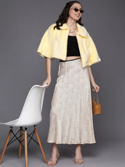 Women Solid Yellow Half Sleeve Jacket