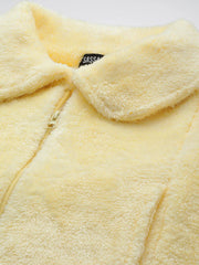 Women Solid Yellow Half Sleeve Jacket