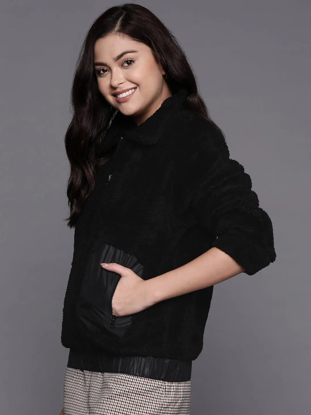 Black Faux Fur Jacket for Women - Trendy Women's Outerwear