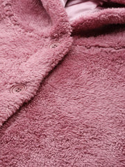 Women Solid Pink Full Sleeve Jacket