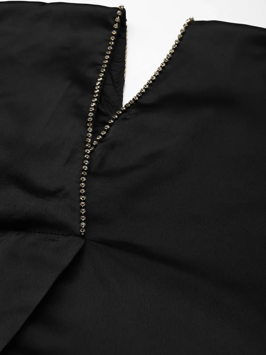 Black Satin Kaftan Midi Dress | Stylish Kaftans for Women