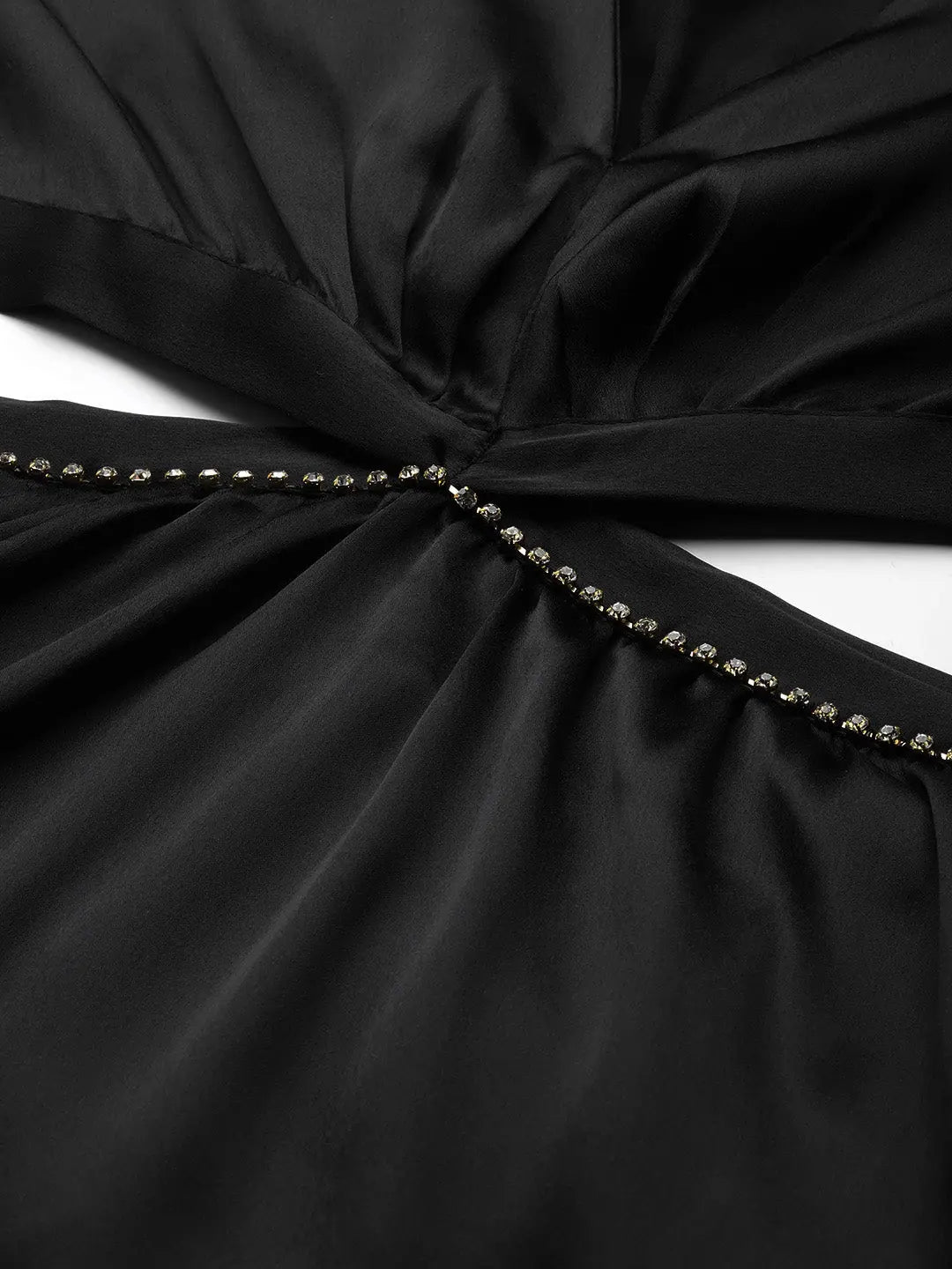 Black Satin Midi Dress: Party Wear Lehenga Inspired Design