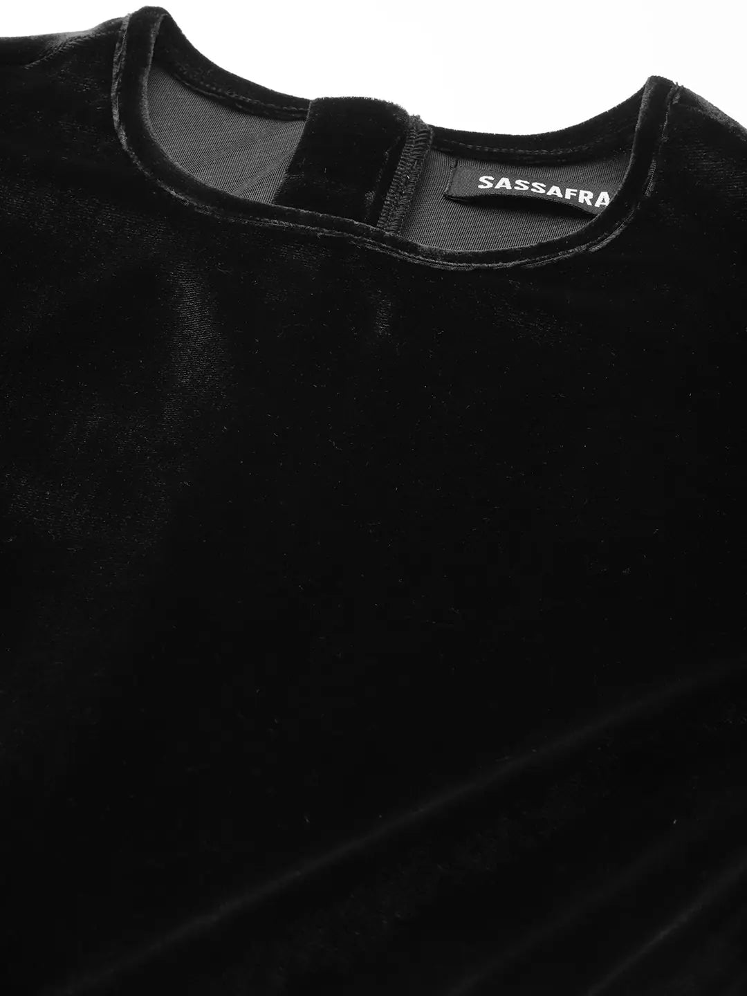 Black Velvet Dress: Women's Fit & Flare Party Wear Dress