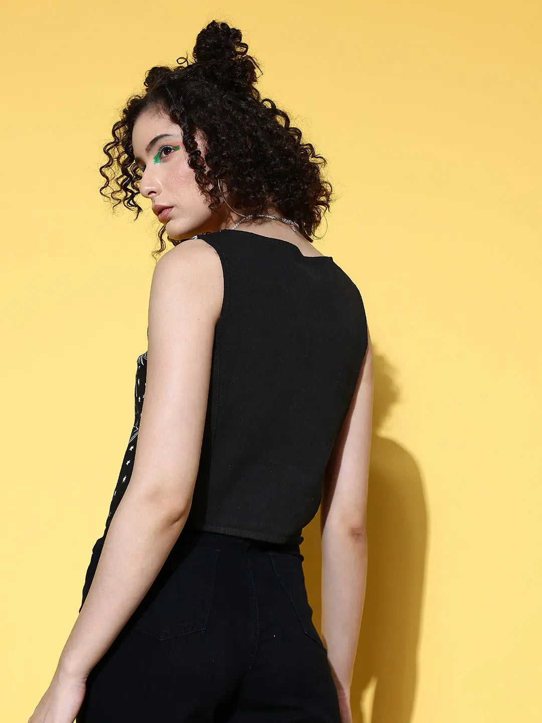 Printed Denim Waistcoat - Trendy Women's Jackets & Outerwear