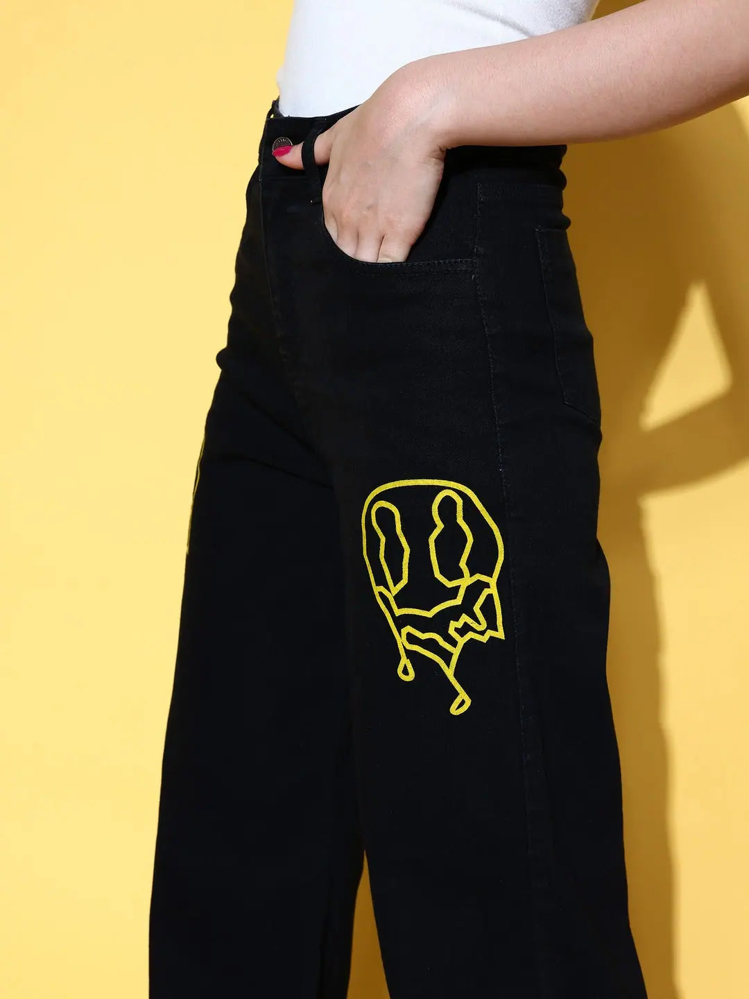 Black Skull Distressed Jeans | Women's Western Wear Outfits